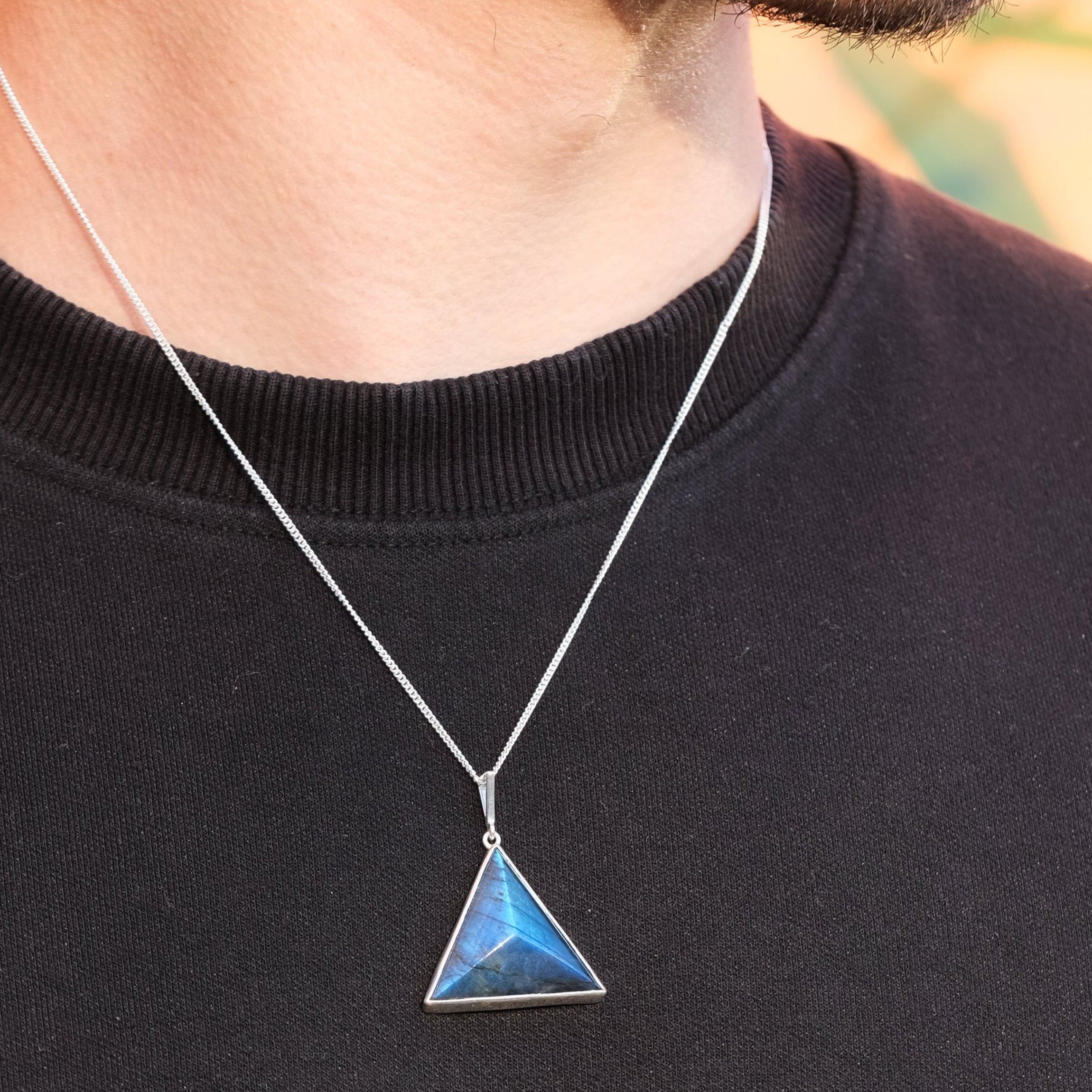 Triangle Necklaces Lapis Necklace Turquoise Necklace Labradorite orders Necklace Sterling Silver Necklace