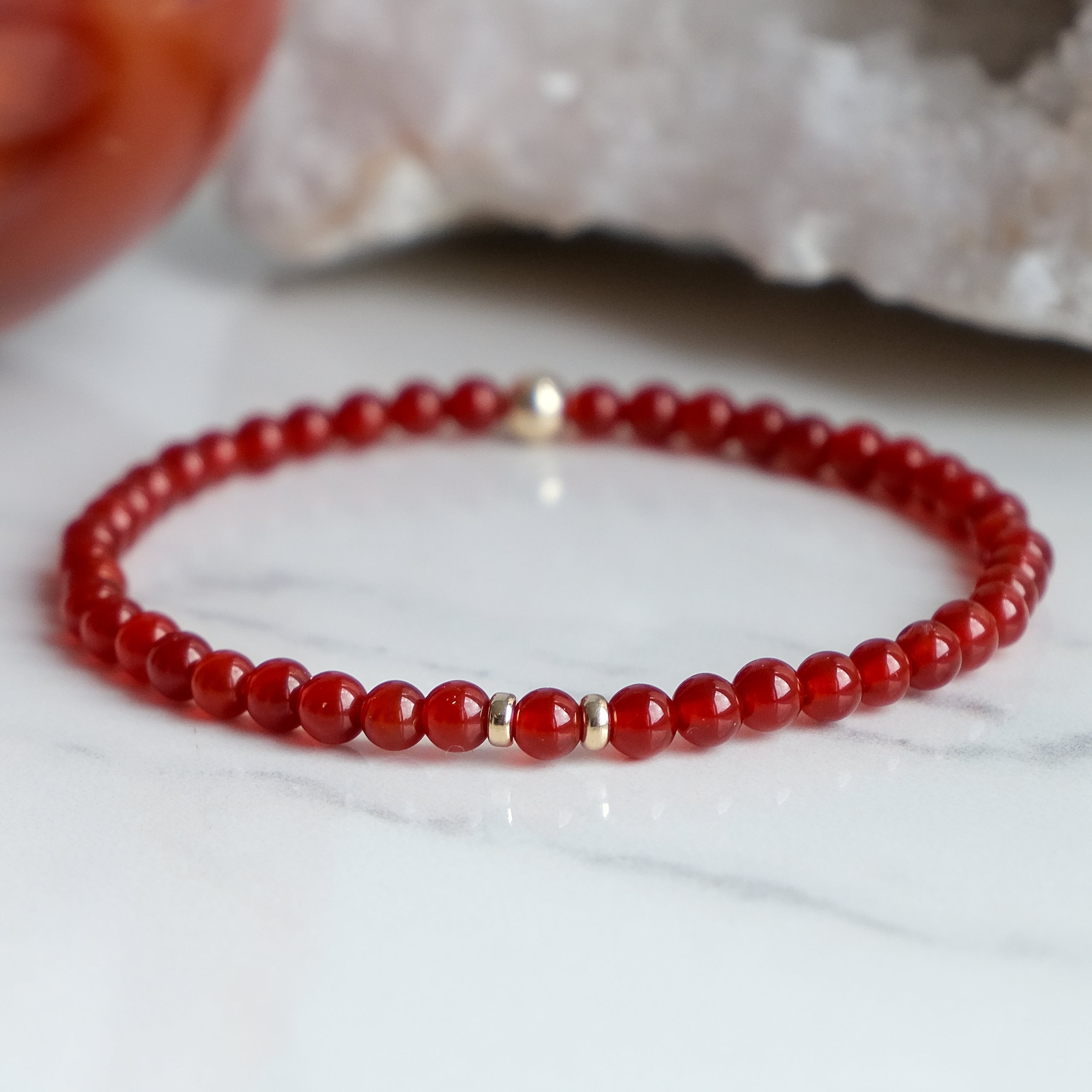 4mm Carnelian Energy Gemstone Bracelet