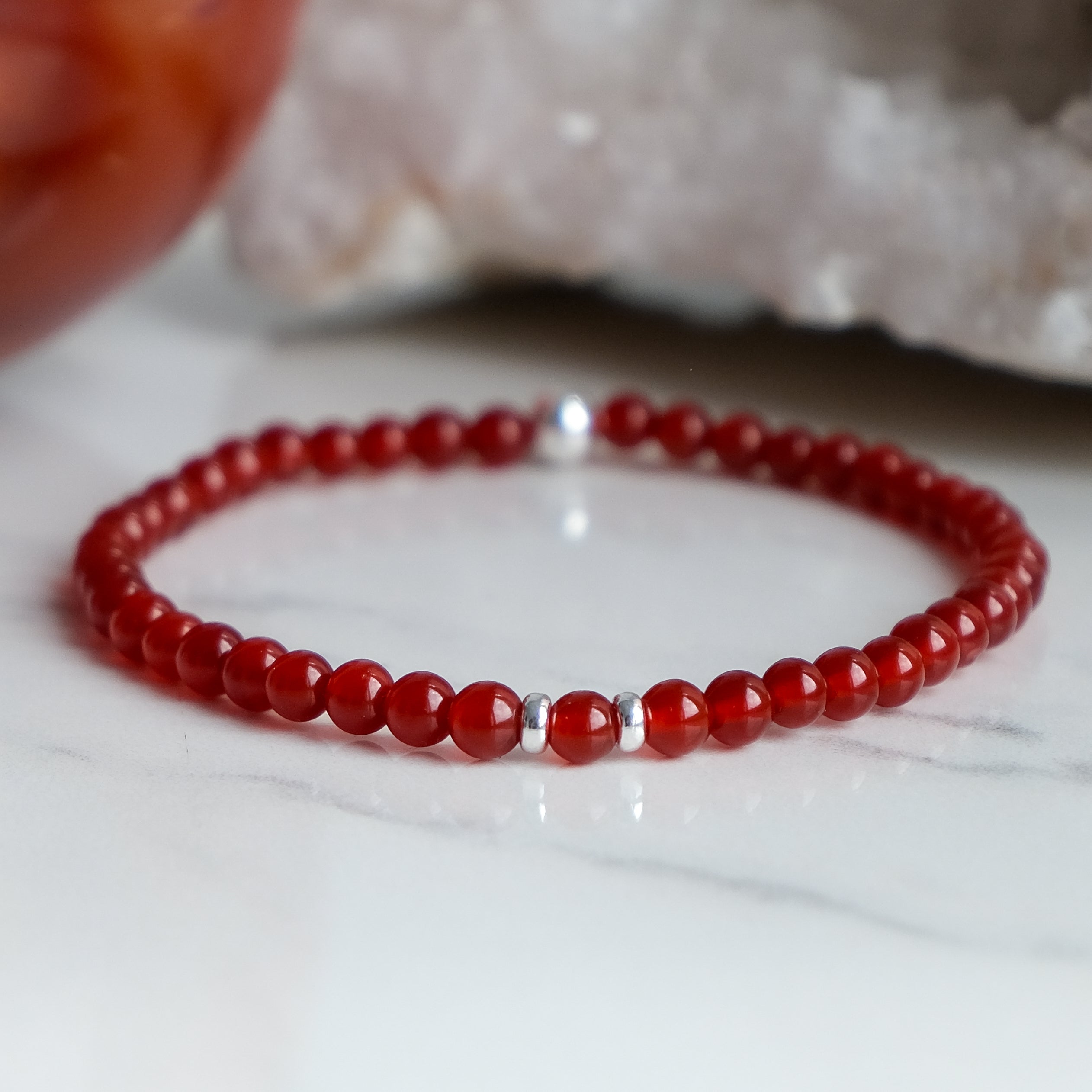 4mm Carnelian Energy Gemstone Bracelet