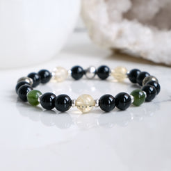 Samayla manifestation gemstone bracelet with silver accessories