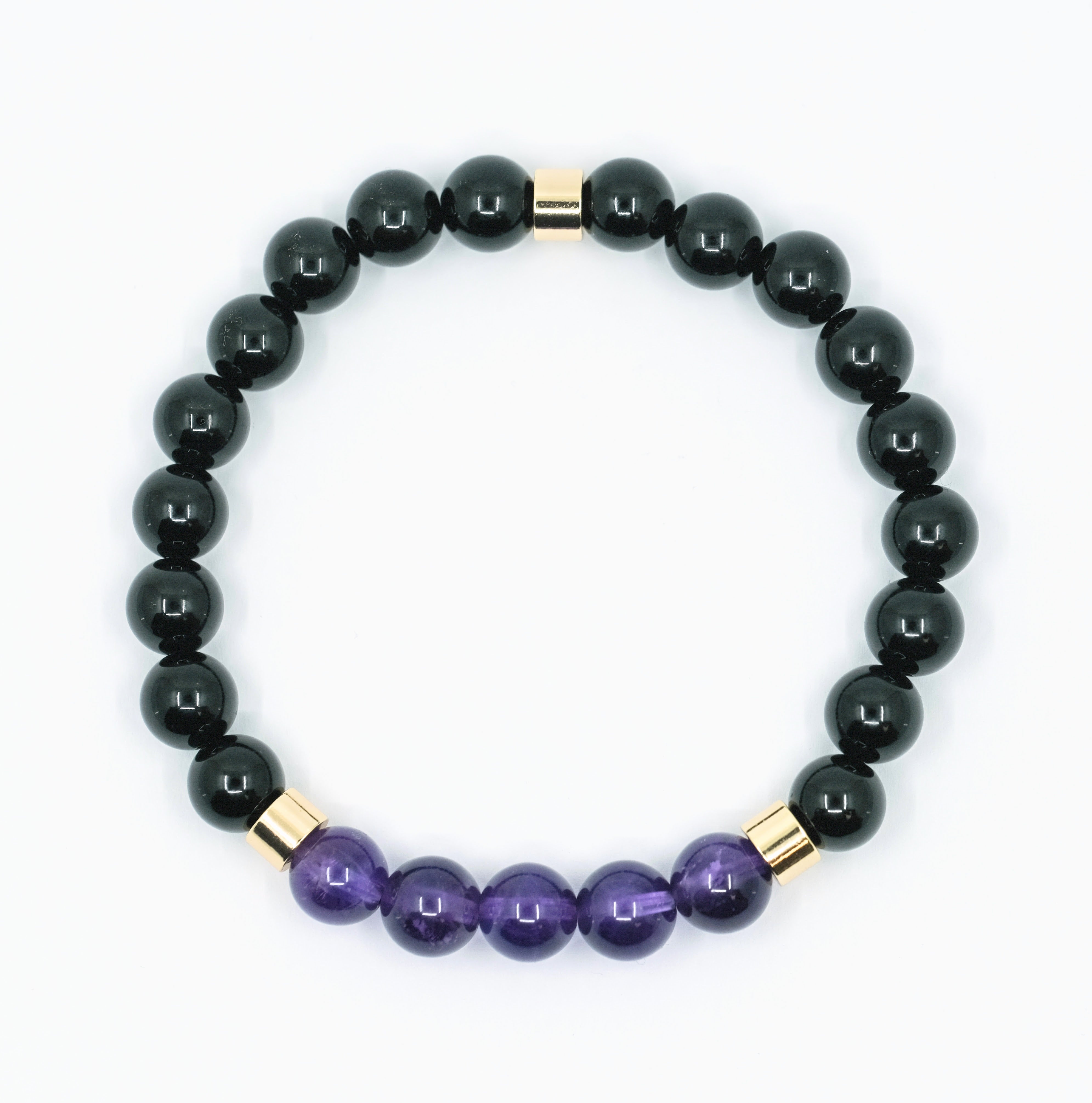 Black onyx and on sale amethyst bracelet