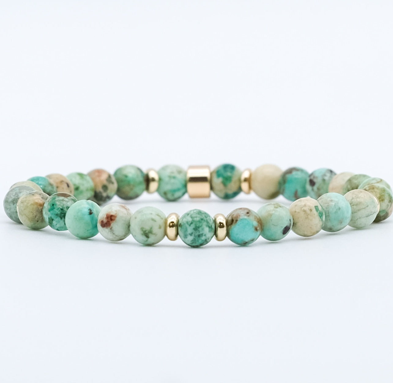 6mm Natural Chrysocolla Bracelet | Blue Green retailer Natural Stone Bracelet | Stackable Beaded Gemstone Bracelet |